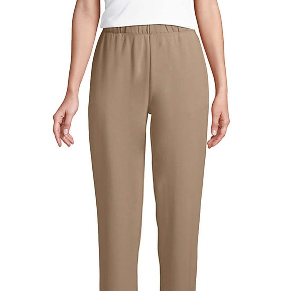 NWT Lands End Women's Elastic Waist High Rise Pull-On Pants 12 32/33W $55 BB171 - Picture 2 of 2